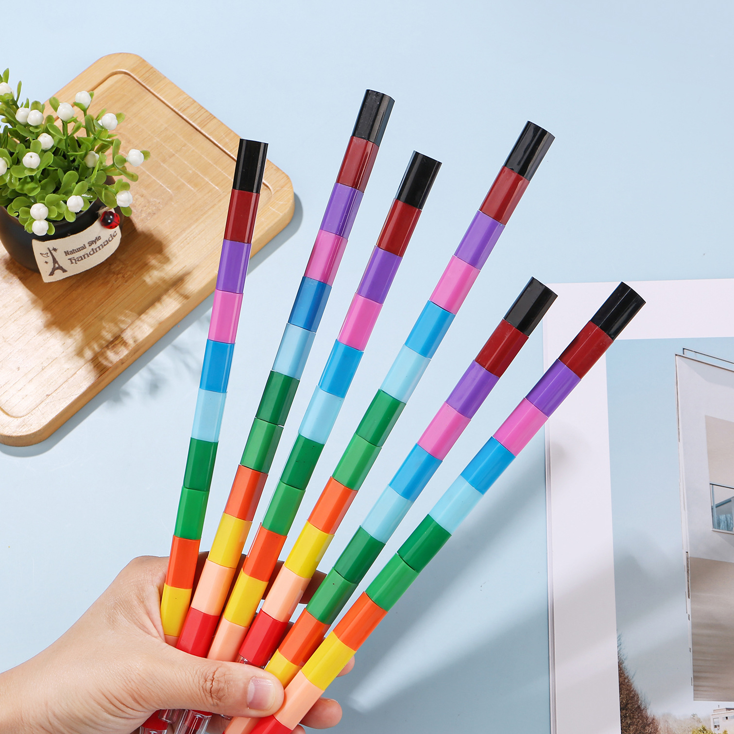 12-цветные многосекционные сплошные строительные блоки мелки для студентов, масляные пастели, рисование, граффити, пластиковые цветные мелки