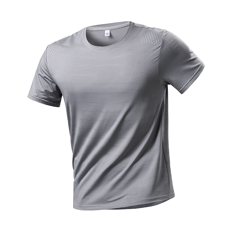 [Cross-Border] New Short-Sleeved T-Shirt Men's Summer Thin Sports Casual Ice Silk Half-Sleeved T-Shirt Men's Tops