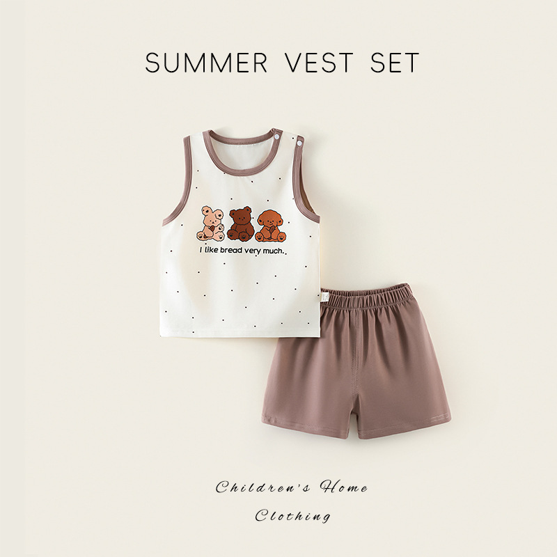 Baby Vest suit Summer Sleeveless Sports Cotton Vest Summer Thin Baby Clothes Children