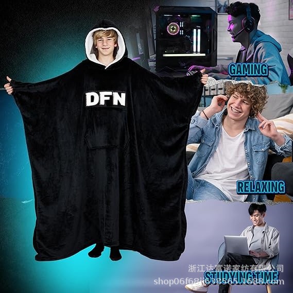 Одеяло-hoodie для мальчиков, подростков, ленивых людей, носимое одеяло, удлиненное одеяло