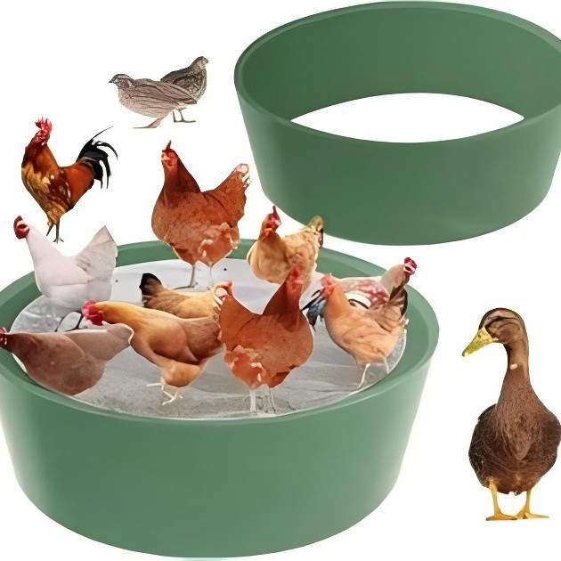 25inch Bottomless Chicken Dust Bath Tub, Pe Material, Adjustable Chicken Dust Bath, Essential for Coop Cleaning Containers