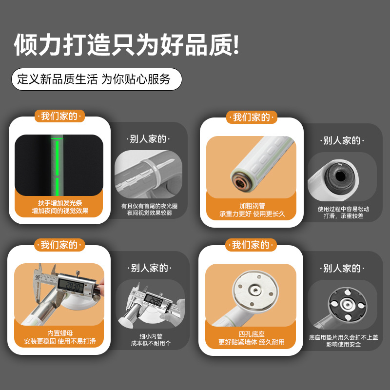 Bathroom Toilet Safety Handrails Bathroom Barrier-Free Toilet Stainless Steel Handrails Corridor Railings Nursing Home Elderly