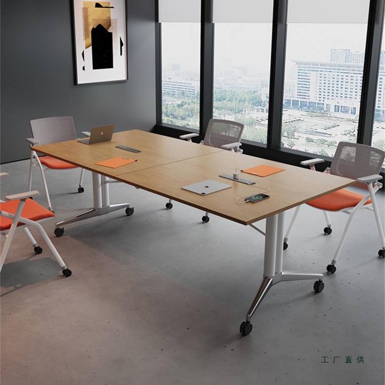 Folding Conference Table, Long Table, Training Table, Removable Splicing Desk, Multi-Functional Telescopic Training Institution Desk