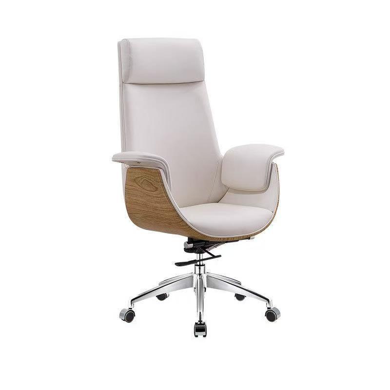 Boss Chair Office Computer Chair Leather Business Simple Comfortable Swivel Chair Cowhide High-end Light Luxury Office Chair Class Front Chair