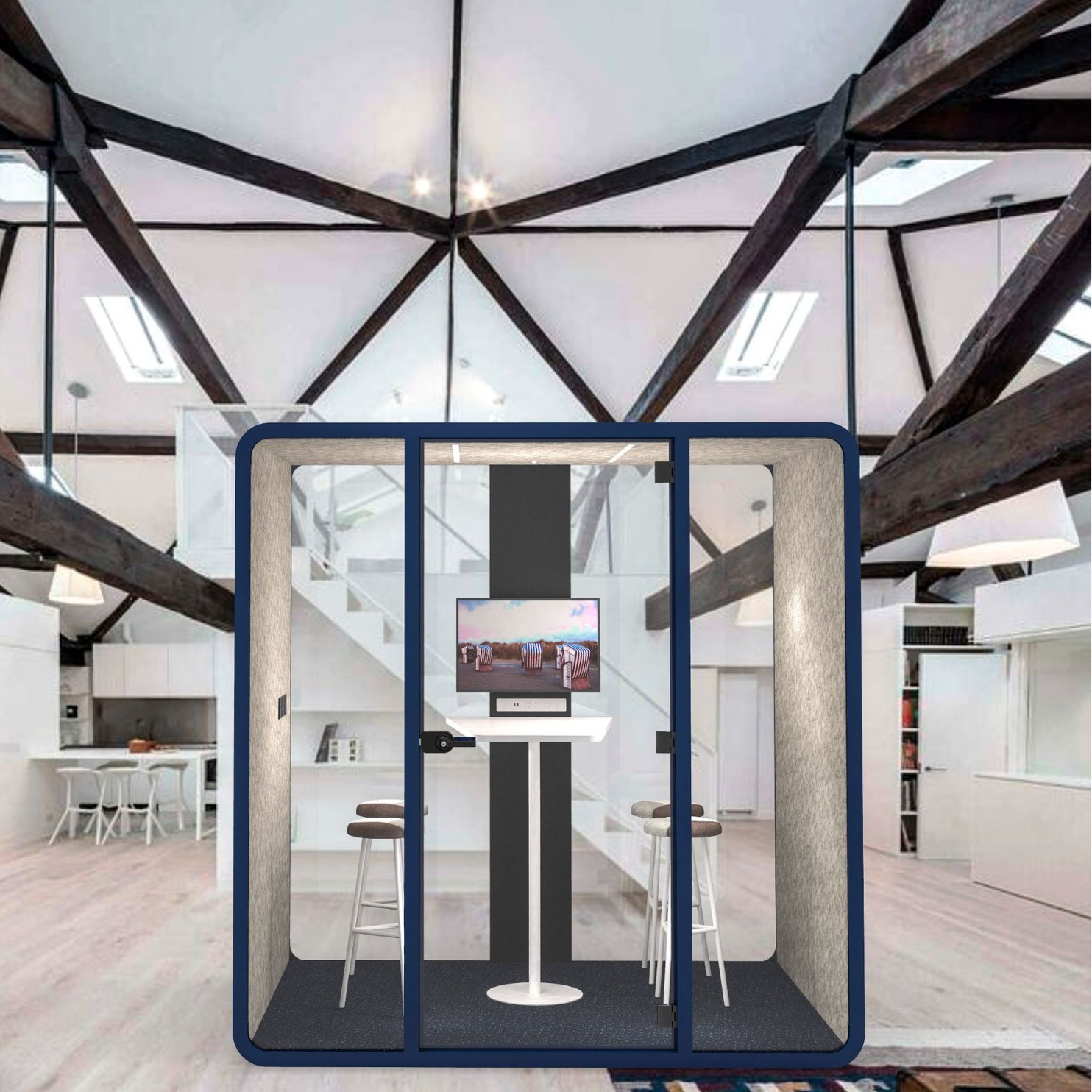 Mobile soundproof room indoor telephone booth mute cabin live broadcast office negotiation conference room telephone booth piano room