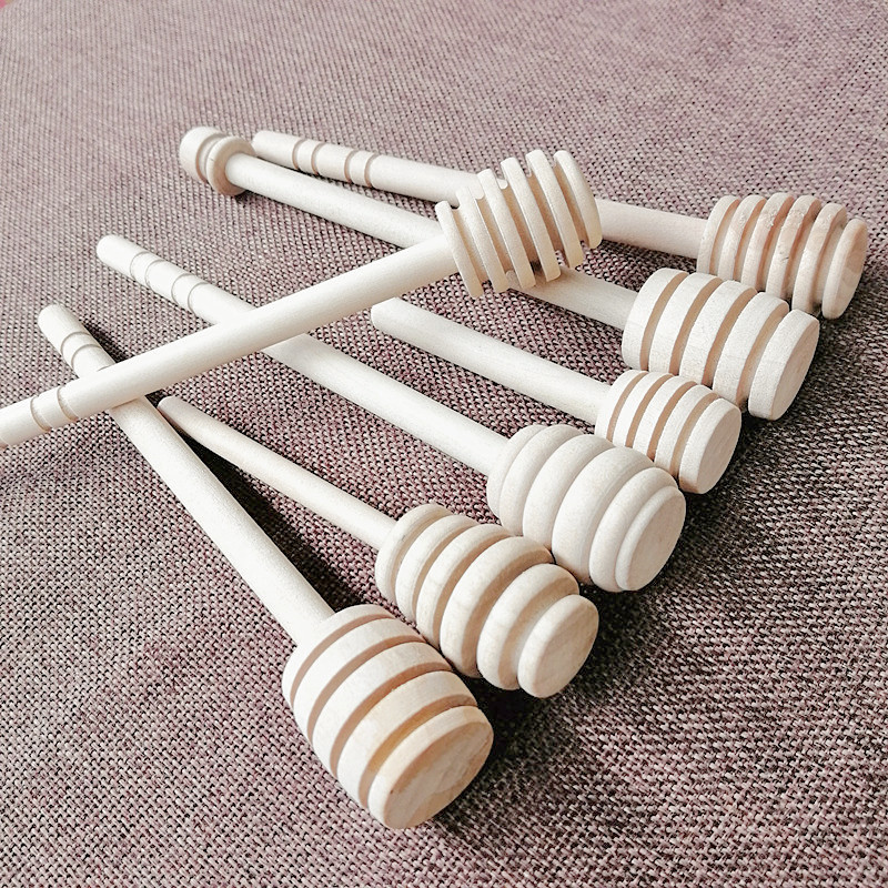 Wooden Honey Stick Honey Stick Stirrer Solid Wood Stirring Stick Honey Coffee Manual Stirring Stick Cross-Border Supply