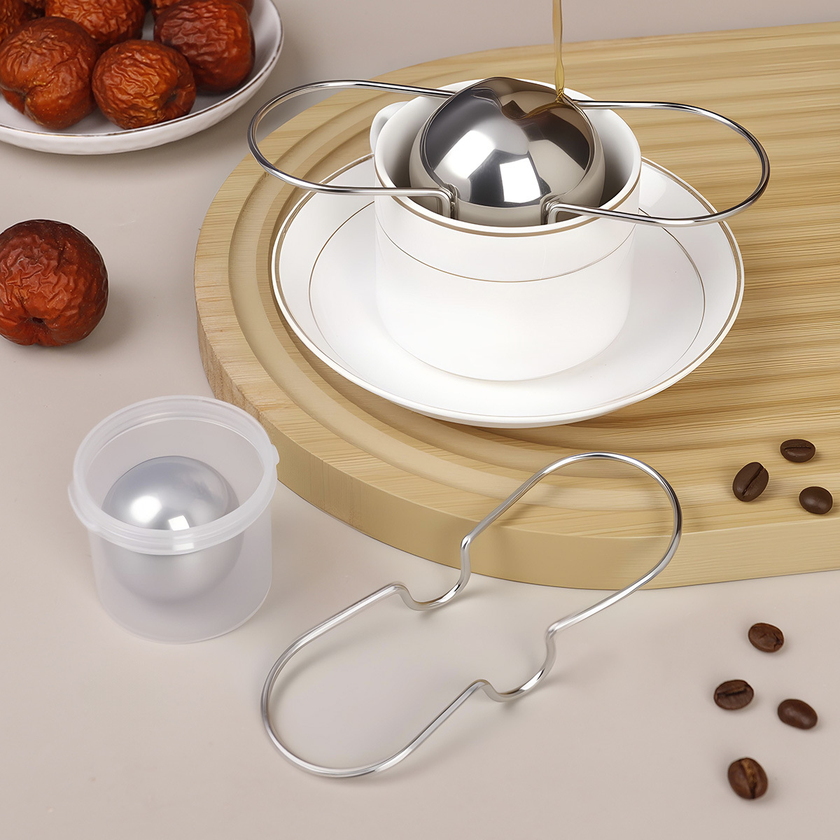 Cross-Border Hand-Brewed Coffee Ice Ball Stainless Steel Cold Brew Coffee Frozen Ice Ball Hand-Brewed Coffee Cold Brew Ice Ball with Stand