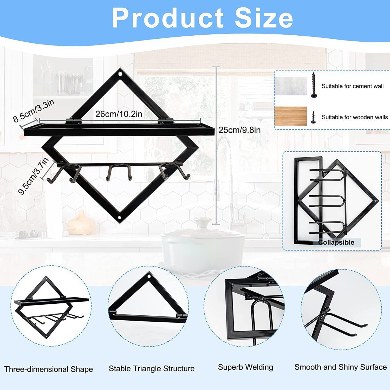 Cross-Border Iron Wine Rack Simple Living Room Wall Storage Red Wine Glass Set Creative Bar Wall Hanging Goblet Rack