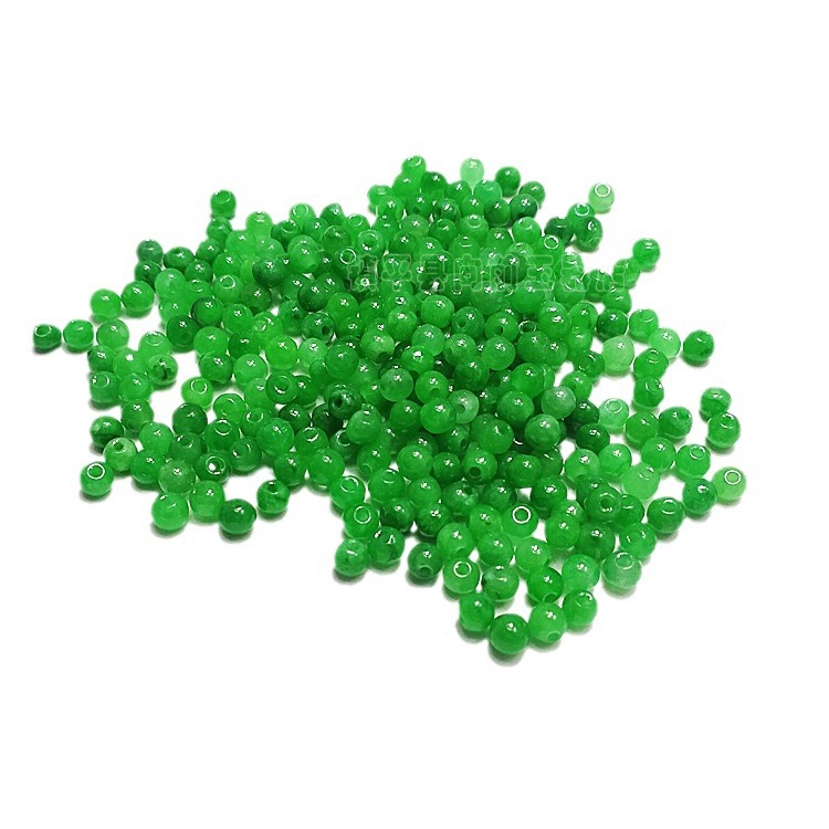 Dry green jade 4mm round beads loose beads wholesale dry green iron Longsheng DIY jewelry accessories bracelet necklace accessories