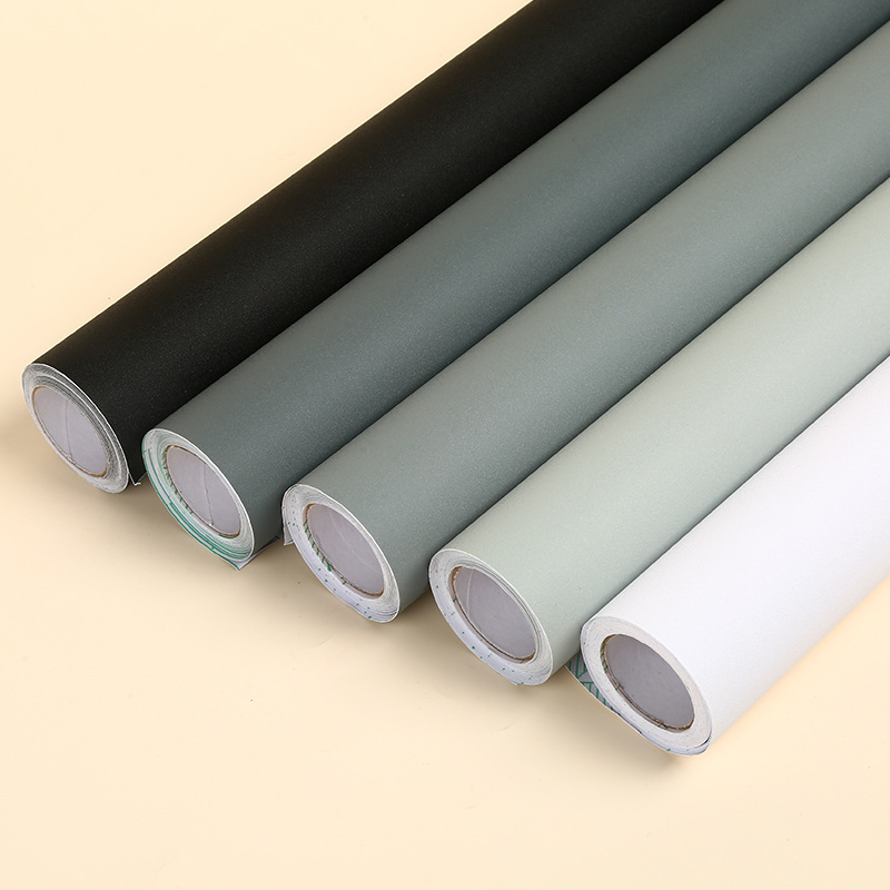 Solid Color Wallpaper Self-Adhesive Wallpaper High-End Feel Bedroom Living Room Tv Background Wall Rental Room Bathroom Sticker Strong Adhesive