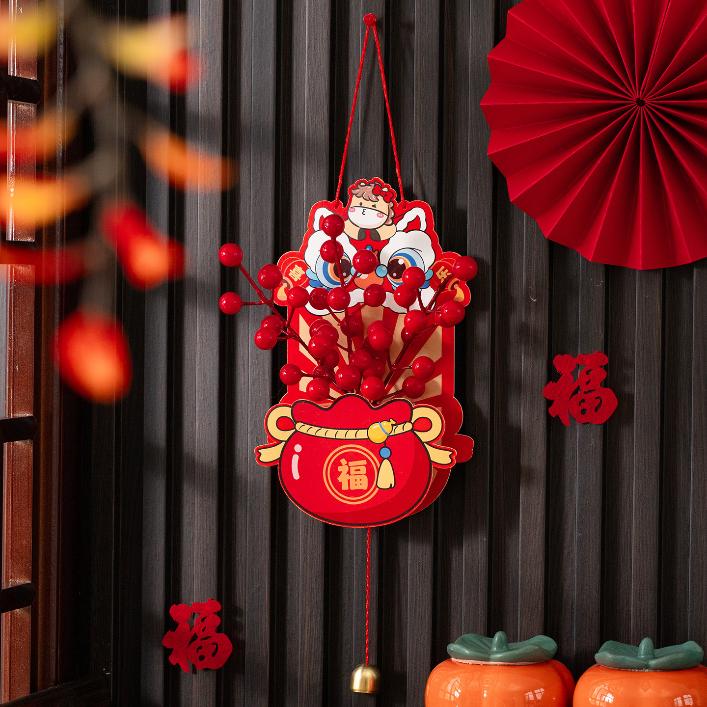 2026 Year of the Horse New Year Living Room Blessing Pendant Spring Festival Blessing Pendant New Year Decoration New Year's Day Scene Layout