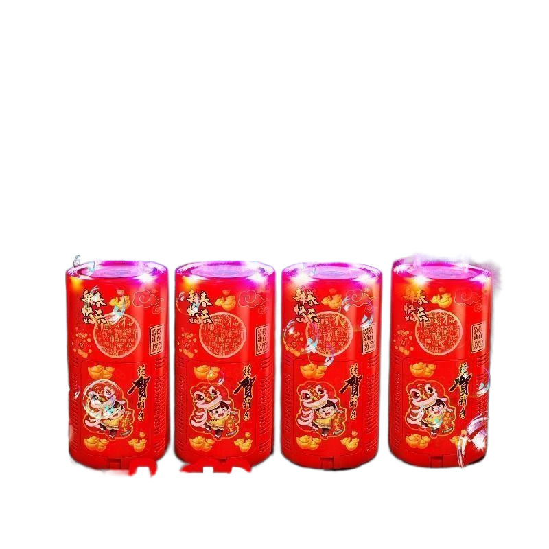 New Year Fireworks Bubble Machine Children's Automatic Simulation Firecrackers Fireworks Internet Celebrity Sound Light Bubble Machine Toy