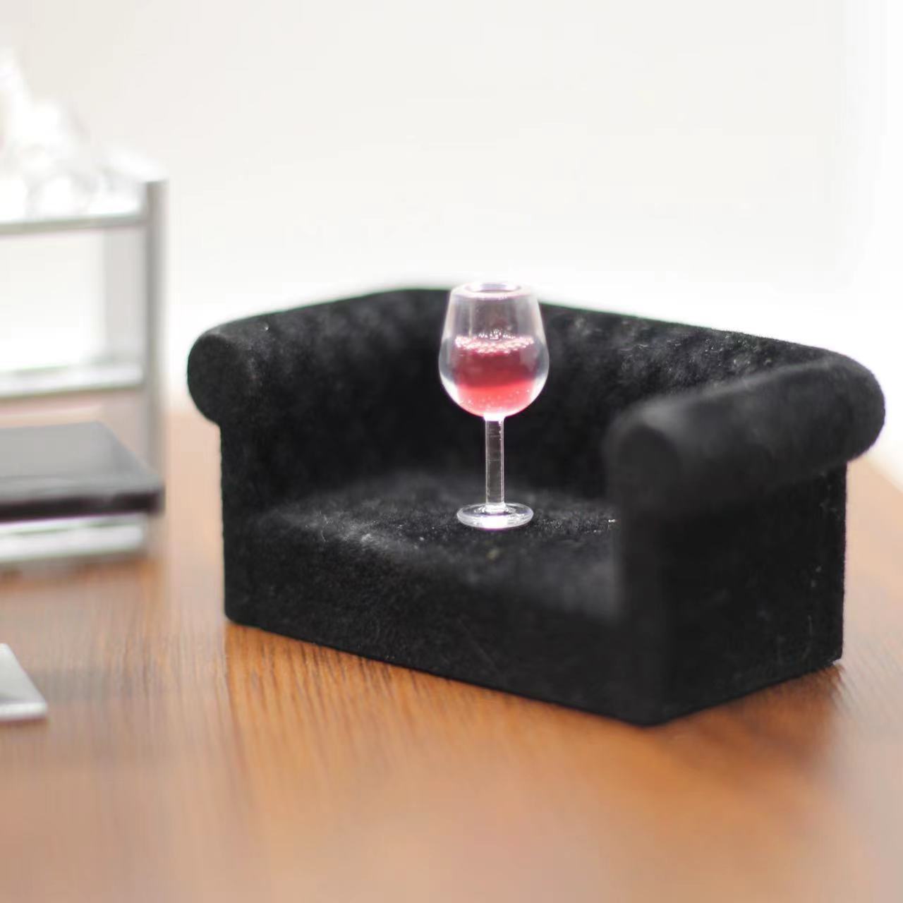 1:12 Miniature Food Toy Small Bottle DIY Resin Accessories Red Wine Goblet Artificial Mini Beverage Small Wine Bottle