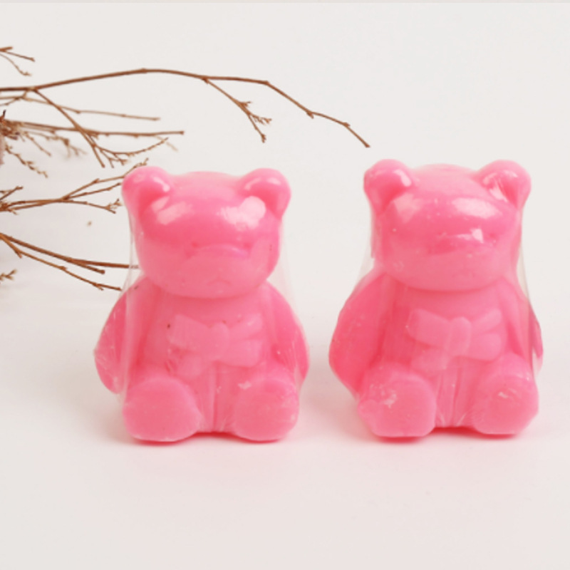 Seven-Curved Three-Dimensional Bear Shape Return Gift Gift Cute Bear Round Soap Processing Wholesale