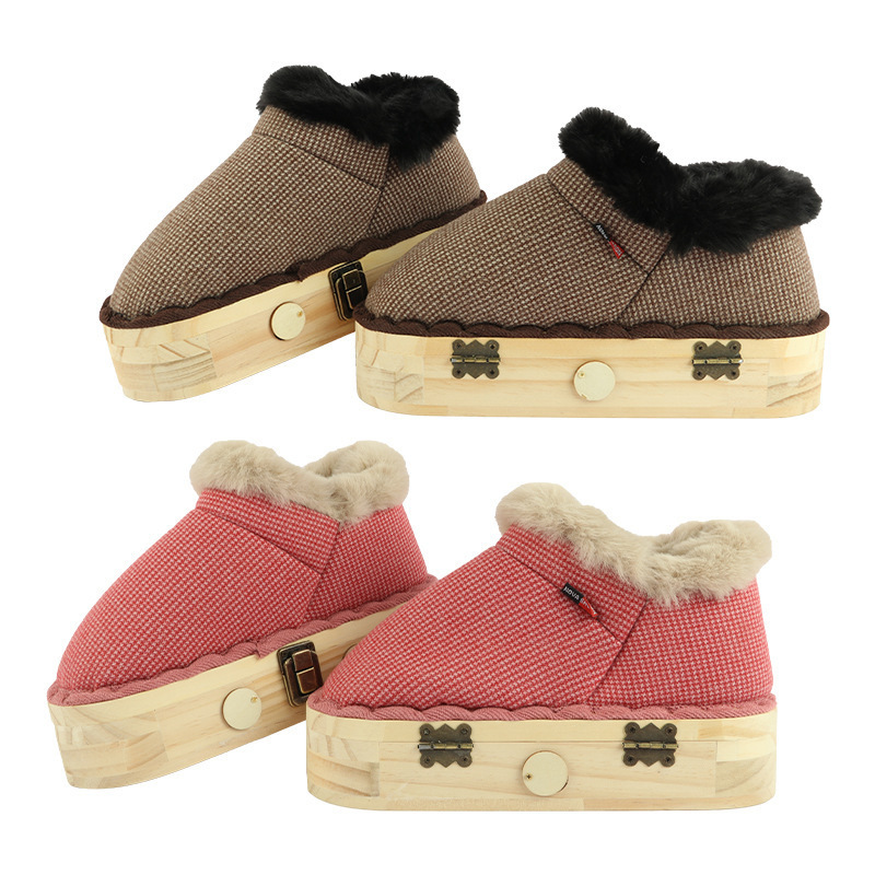 Moxibustion Shoes Solid Wood Smoke-Control Foot Moxibustion Box Foot Health Moxibustion Shoes Spring and Winter Warm Moxibustion Boots Wholesale