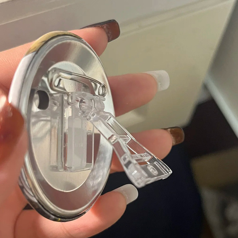 Acrylic Badge Holder with Adjustable Pin and Adhesive, Multi-Purpose Desktop Decoration, DIY Customizable