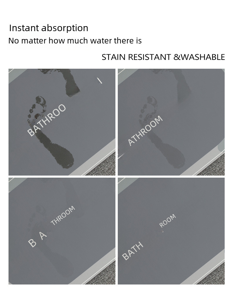 Bathroom Soft Diatom Mud Absorbent Floor Mat Bathroom Toilet Door Quick-Drying Foot Mat Entry Door Mat Non-Slip Mat Factory