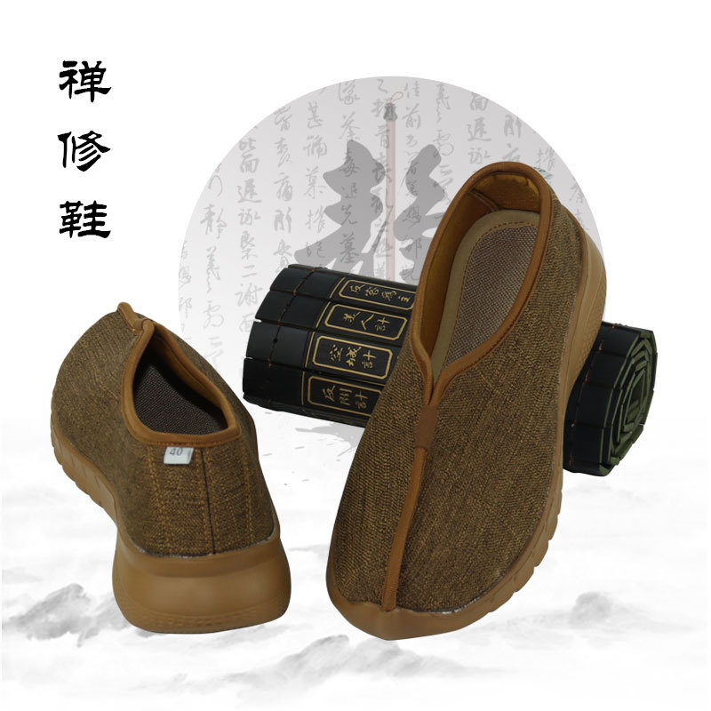 Монашеские туфли, весенне-осенние, мягкая подошва, дышащие, для медитации, одиночные туфли, монашеские и женские повседневные туфли