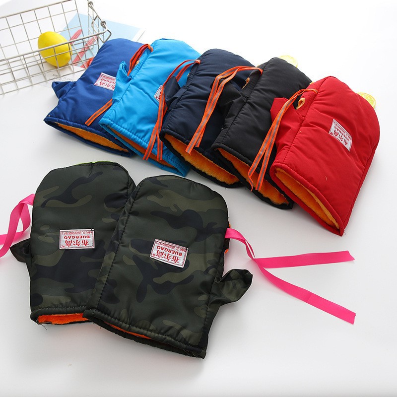 Electric car handle cover winter warm windproof motorcycle windshield fleece-lined thickened cold-proof waterproof hand cover