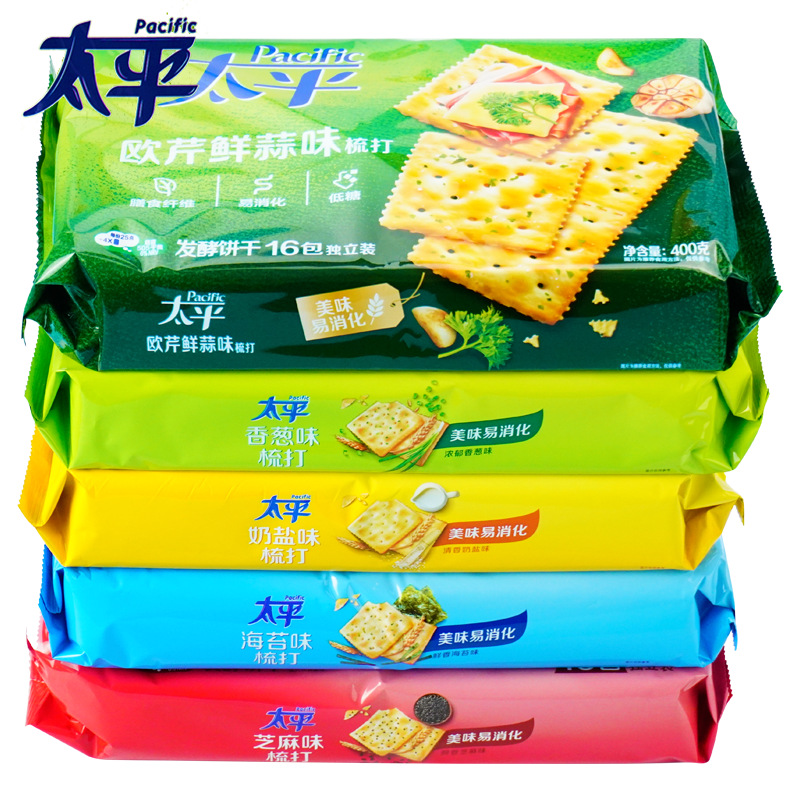 Содовые печенья Taiping 400г, закуски с луком и морской солью