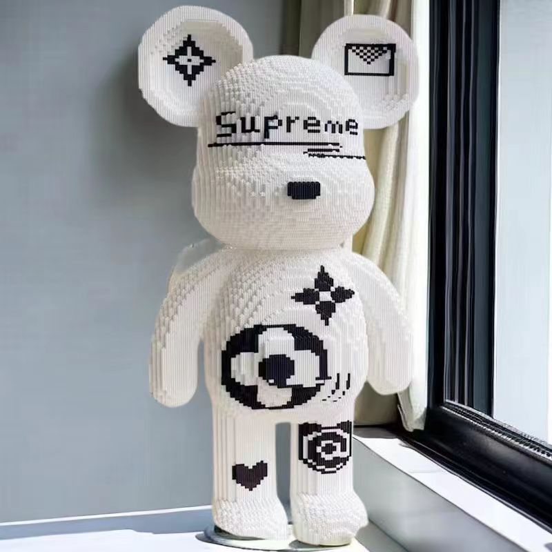 Building Blocks White Bear Douyin Same Style Internet Celebrity Extra Large White 1.0m Violent Bear Educational Assembling Toy