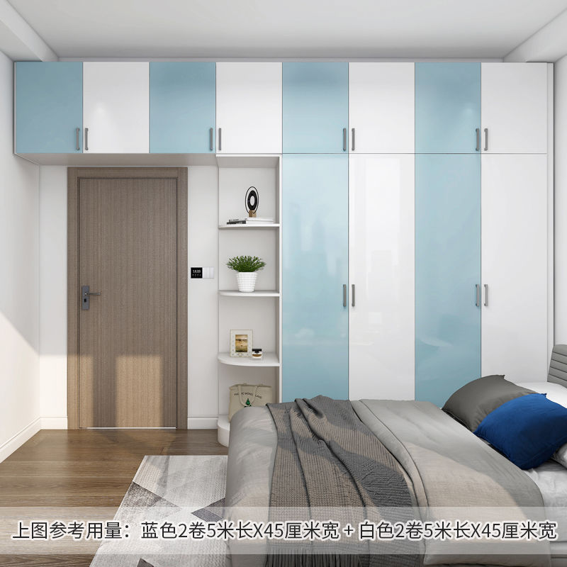 High-Gloss Paint White Wardrobe Sticker Desktop Furniture Coffee Table Renovation Glossy Waterproof and Oil-Proof Wipeable Self-Adhesive