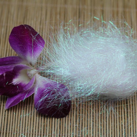 Ice Silk Shrimp Tying Hook Material 65mm Ultra-Fine Pearlescent Long Ice Silk Fiber Nymph Fly Bait Crazy Charlie Fly Fishing Hook
