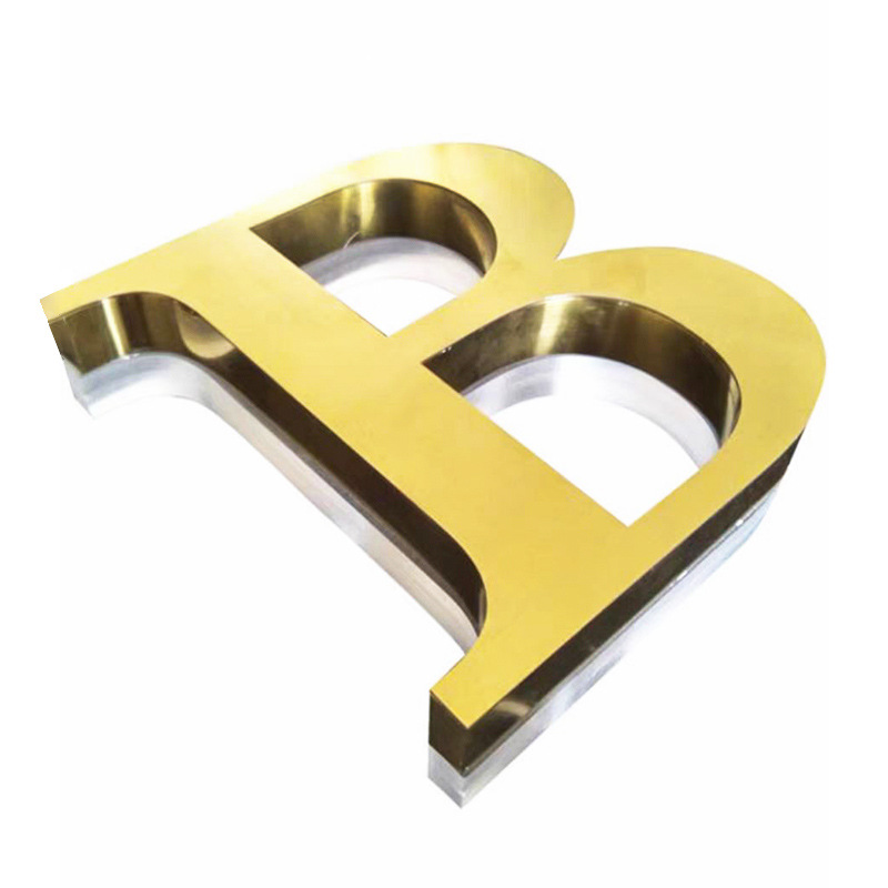 Customized Shop Stainless Steel Luminous Character Sign Door Advertising Sign Customized Back Luminous Character Billboard Logo