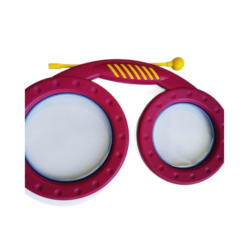 Orff Percussion Instrument Ocean Drum Double-Sided Drum Kindergarten Kidsren's Music Interactive Toy Glasses Drum with Hand Knock