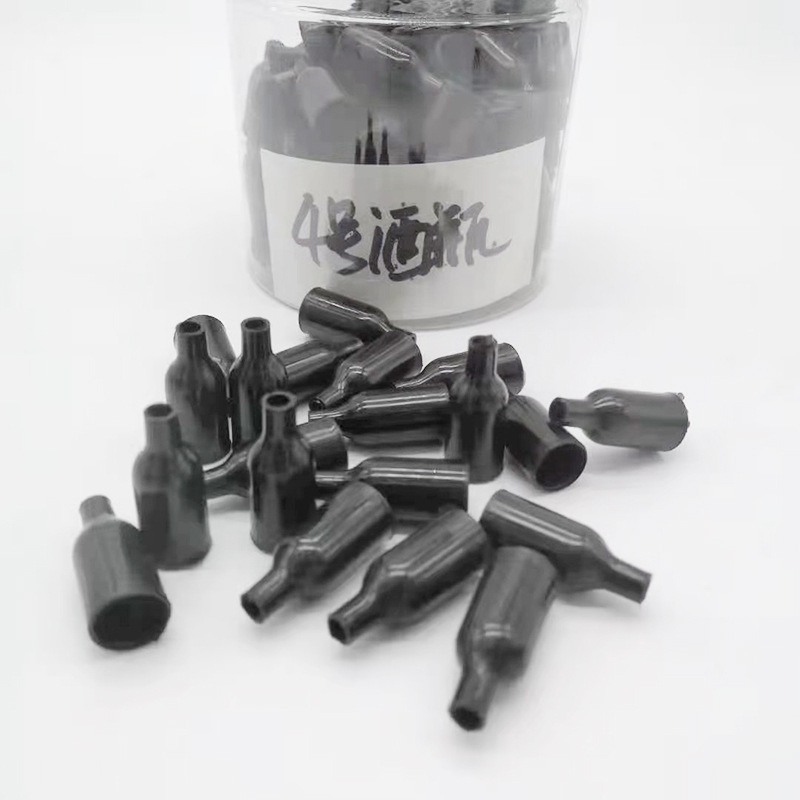 Pet cat toy accessories plastic tube funny cat stick matching hat No. 4 wine bottle cap funny cat Feather Hat Head