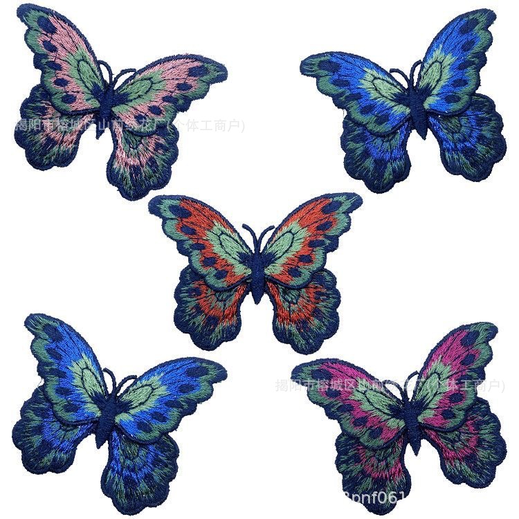 Вышивальные тканевые патчи, ручная работа, цветные 3D патчи в виде бабочек, аксессуары для платья чонсам