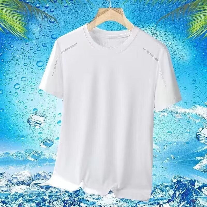 Short-sleeved T-shirt Men's Fashion Brand Summer Loose Half-sleeved 2025 New Fitness Running Simple Printed Top T