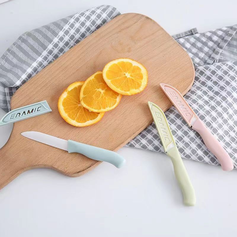 Ceramic Fruit Knife Folding Knife Set for Students Dormitory Use Three-Piece Set Fruit Knife Peeler Set Foldable