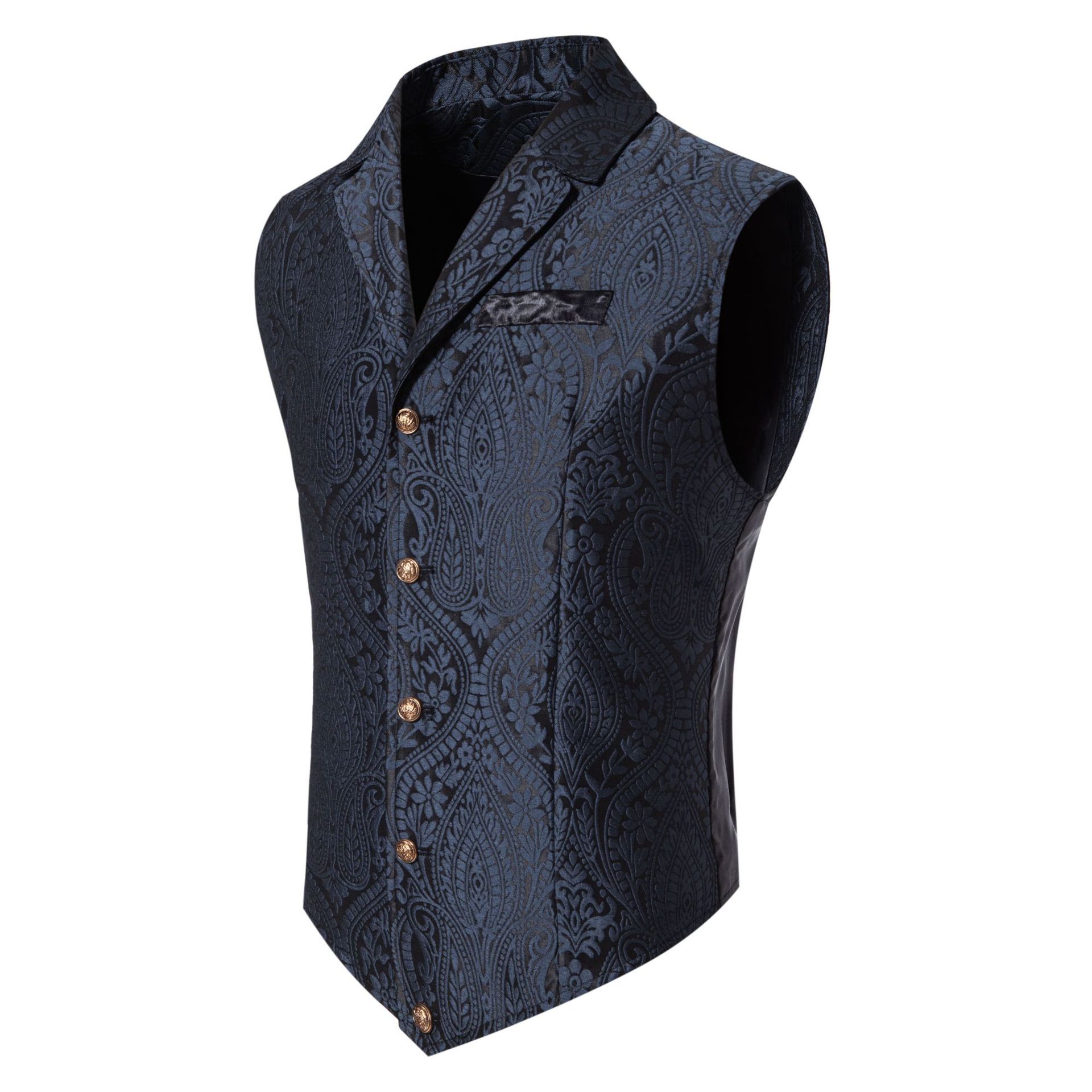 Foreign Trade European Size Men's Suit Vest Men's Casual Laps Vest Cross-border Single-breasted Jacquard Slim-fit Holiday Dress