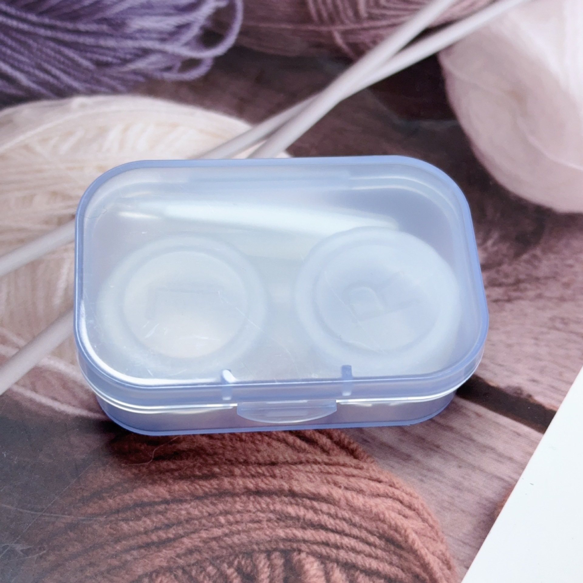 New Simple All-In-One Tweezers Contact Lens Case Portable Double Box Contact Lens Box Companion Box Double Box Wholesale 50