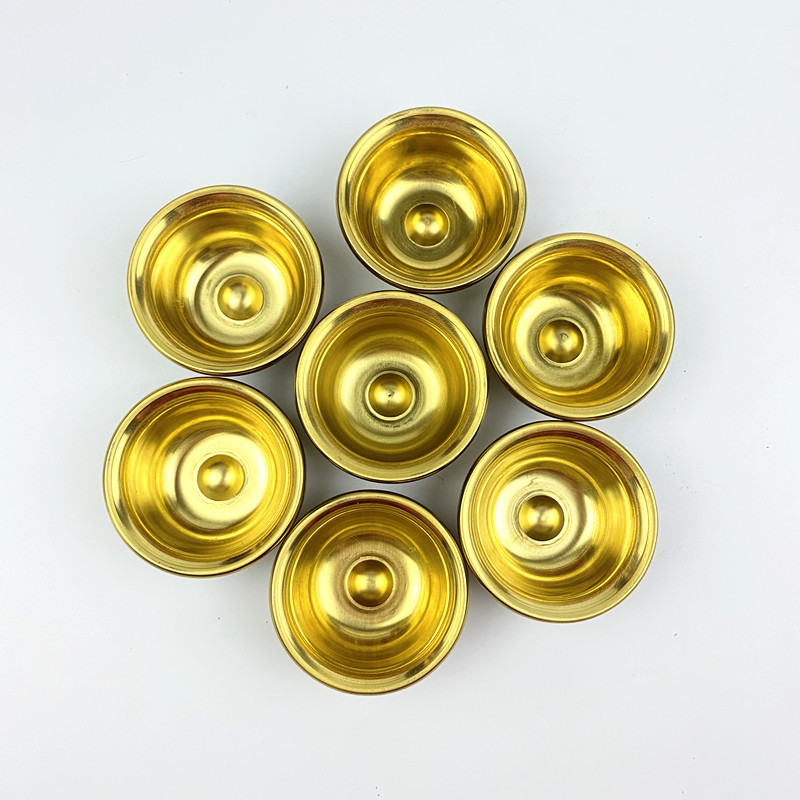 Copper Water Supply Bowl Water Purification Cup Sacred Water Cup Seven Cup Copper Brass Multi-size Desktop Ornaments