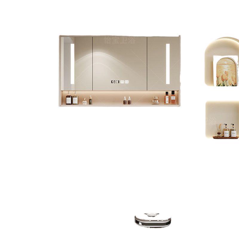 Modern Simple Bathroom Floor-Standing Multi-Layer Solid Wood Bathroom Cabinet Combination Ceramic Integrated Basin Washbasin