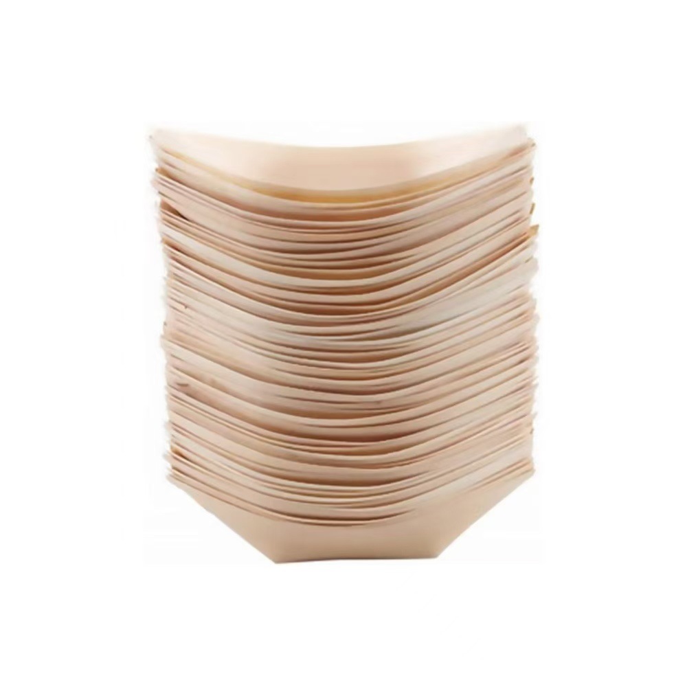 Wooden Sushi Tray Disposable Snack Snack Packaging Boat Tray Party Fruit Snack Tray Wooden Boat Box Snack Box