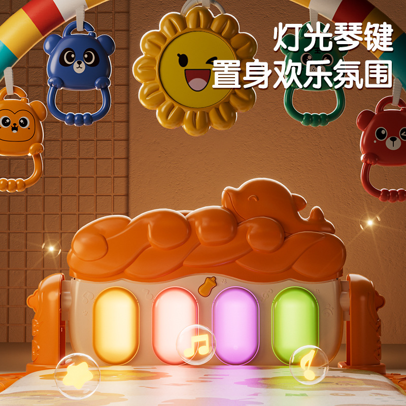 Baby Gym Rack Toy Neonatal Piano 0-12 Months Music Baby Piano Game Mat Cross Border Hot Sale