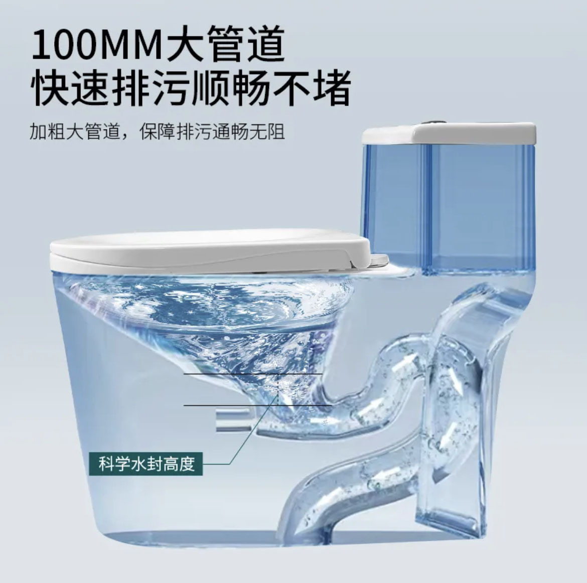 Bathroom Household Toilet Seat Large Diameter Anti-odor Anti-splash Silent Ultra-whirlpool Water-saving High-impact Toilet