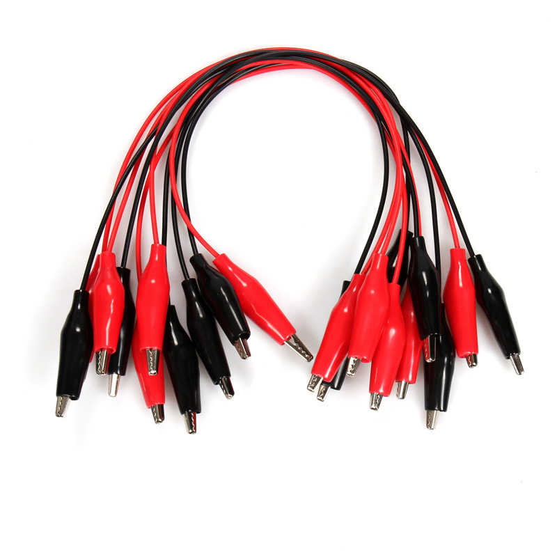 Two alligator clip wire copper wire for students physical electrical experiment with power cord test wire