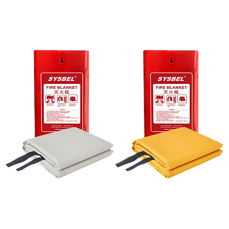 Sysbel Fire Blanket Yellow Silicone White Fiberglass Fireproof Heat Insulation Flame Retardant Fire Blanket