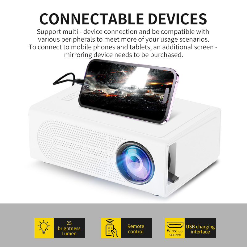 Convenient Projector Home Theater 1080p Android Smart HD Home Wireless Projector Cross-border M200