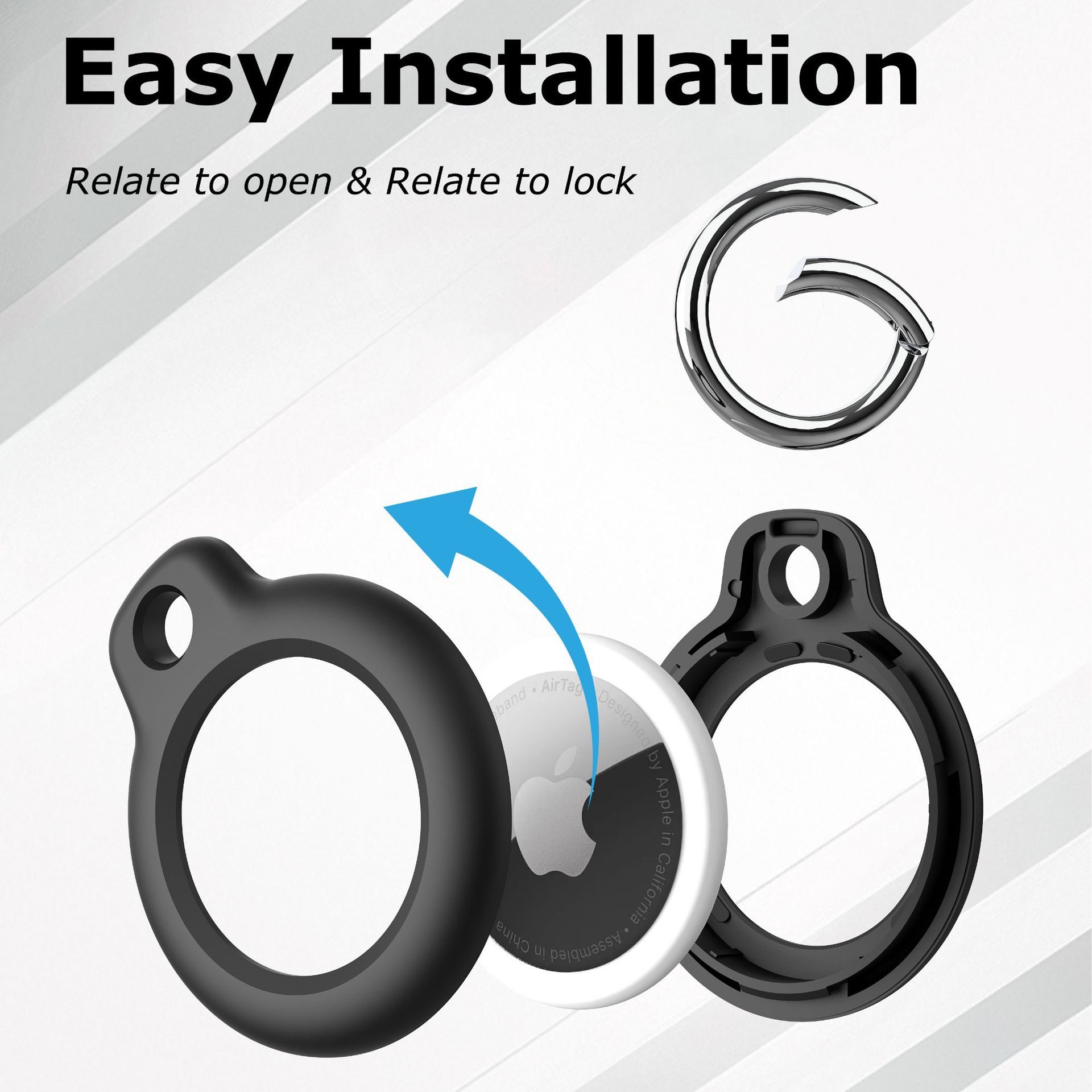 Suitable for Apple Airtag Protective Case Apple Anti-Lost Device Tracking Locator Airtag2 Keychain Protective Case