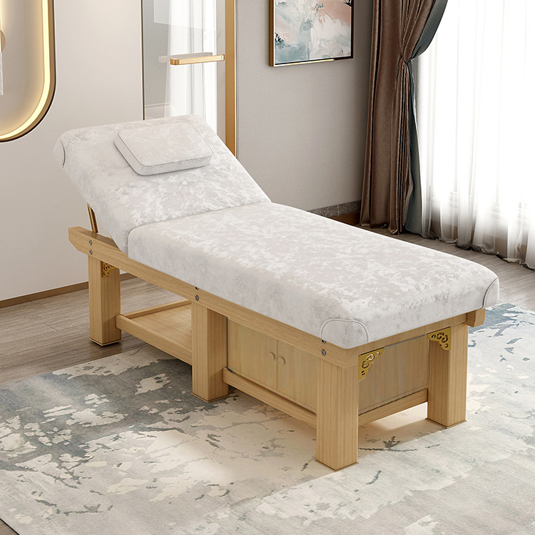 Solid Wood Beauty Bed Beauty Salon Special High-end Multifunctional Moxibustion Physiotherapy Bed with Holes Body Massage Bed Massage Bed Massage Bed