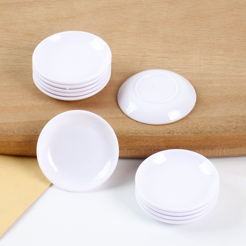 4cm Miniature Artificial Plate Accessories Mini Dinner Plate Plastic Plate Doll House Kitchen Scene Matchinging Props