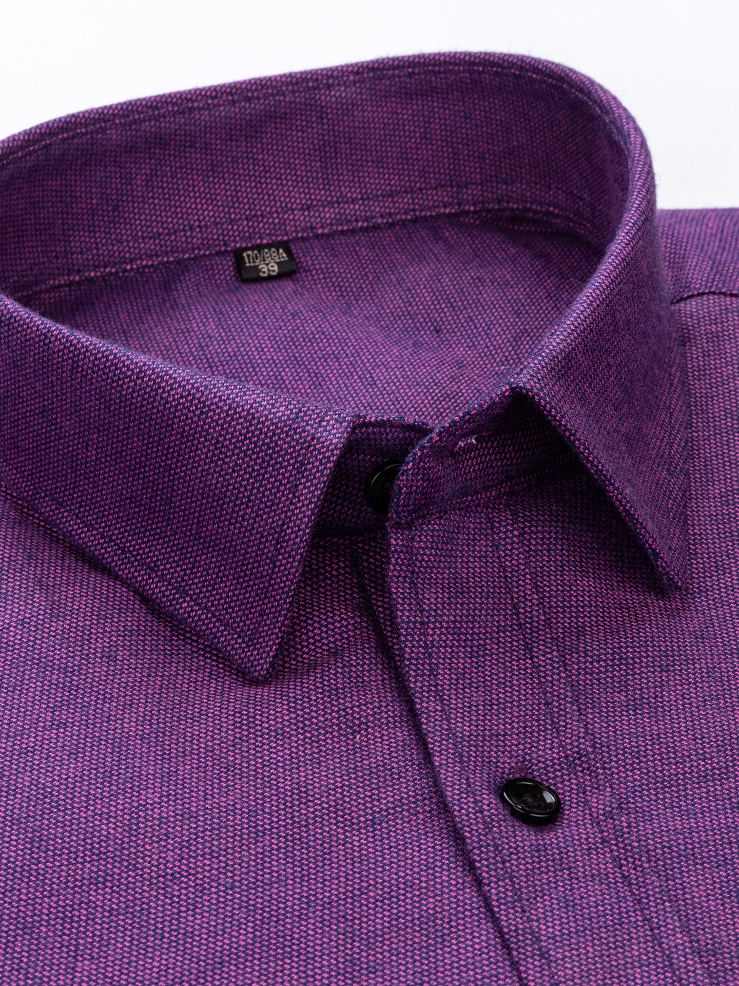 Warm Shirt Men's Mulberry Silk Lining Plus Fat Loose Quilted Solid Color Purple Red Shirt Winter