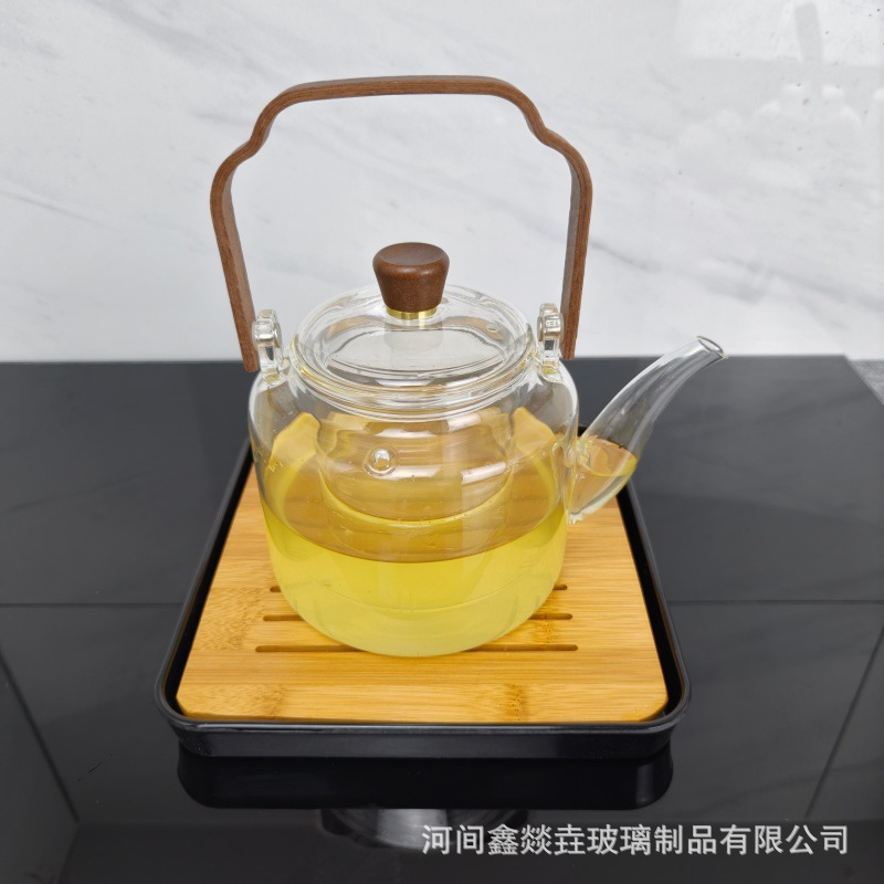 Стеклянный чайник, подходящий для открытого огня и электрической керамической плиты, новая модель 2025 года, термостойкий, с ручкой, чайник для кипячения воды