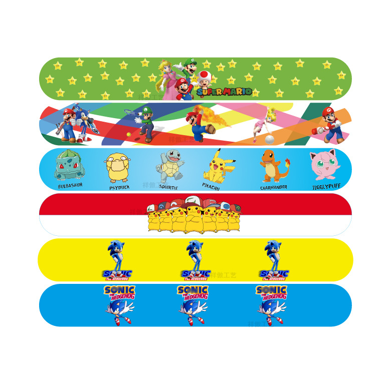 Mario MARIO Pop Ring Elf Pokemon Pikachu Pat Ring Sonic SONIC Pop Ring Bracelet