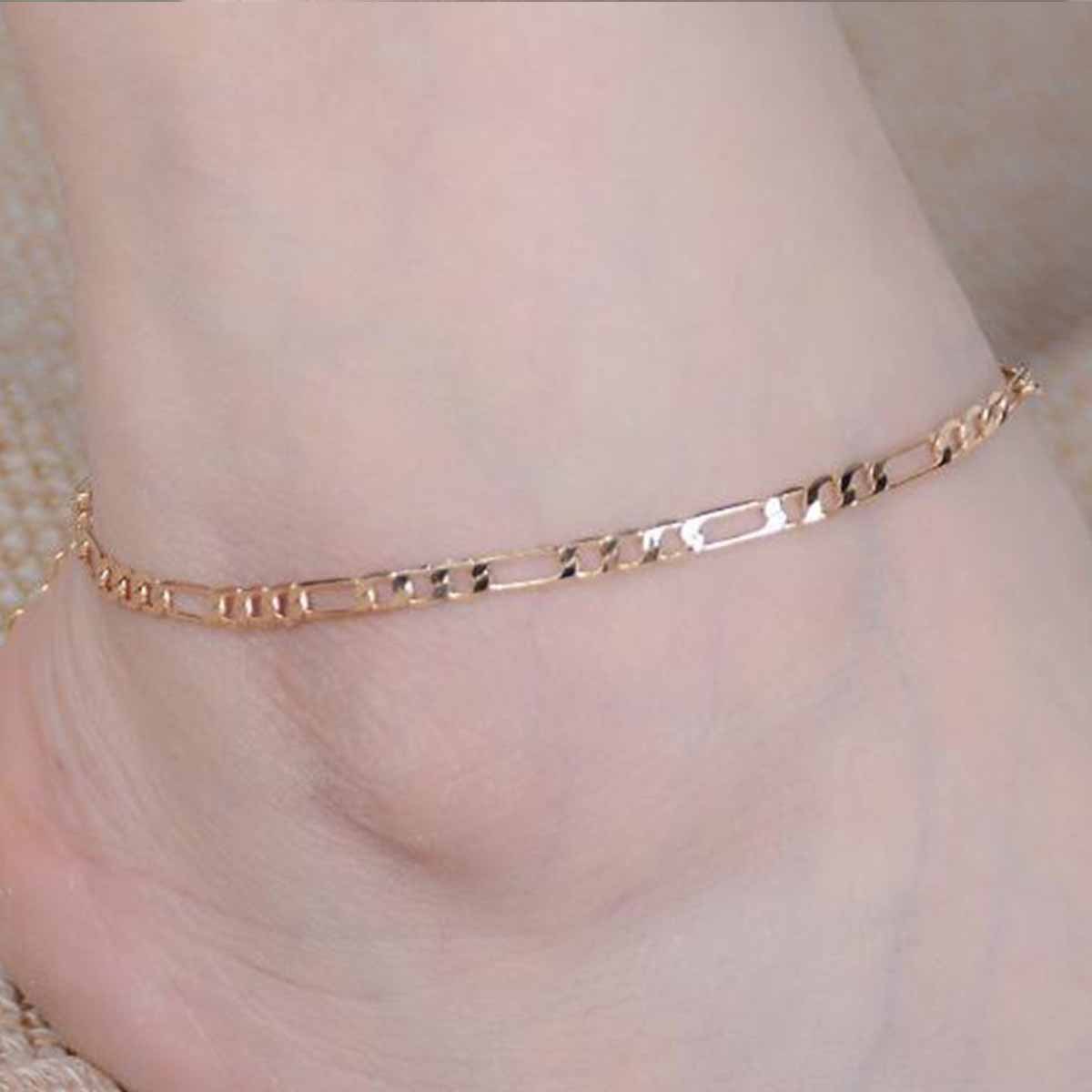 Европейское и американское ювелирное изделие, модное простое универсальное металлическое кольцо на щиколотке